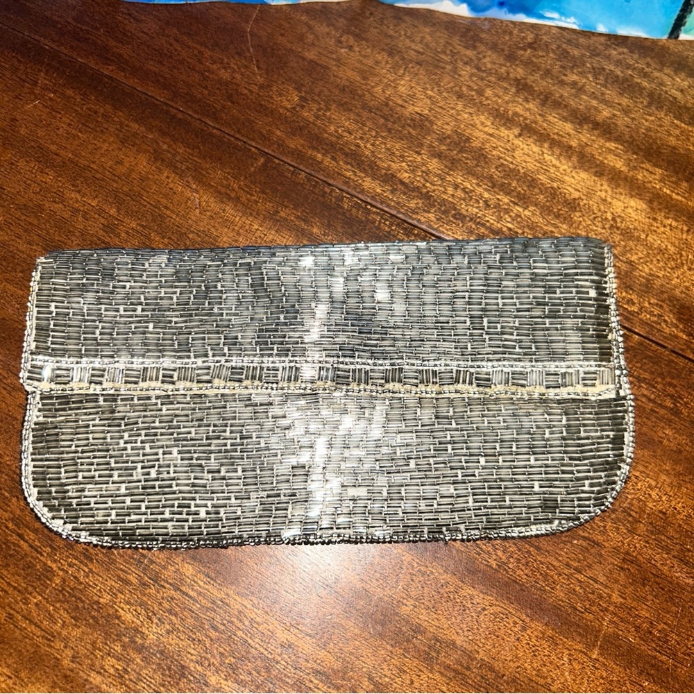 K.C. Malhan Elegant Silver Clutch Bag